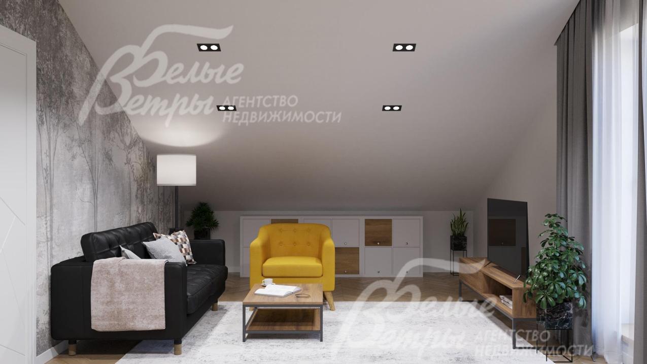 В кабинете-библиотеке есть зона отдыха: установлены диван, кресла, телевизор 