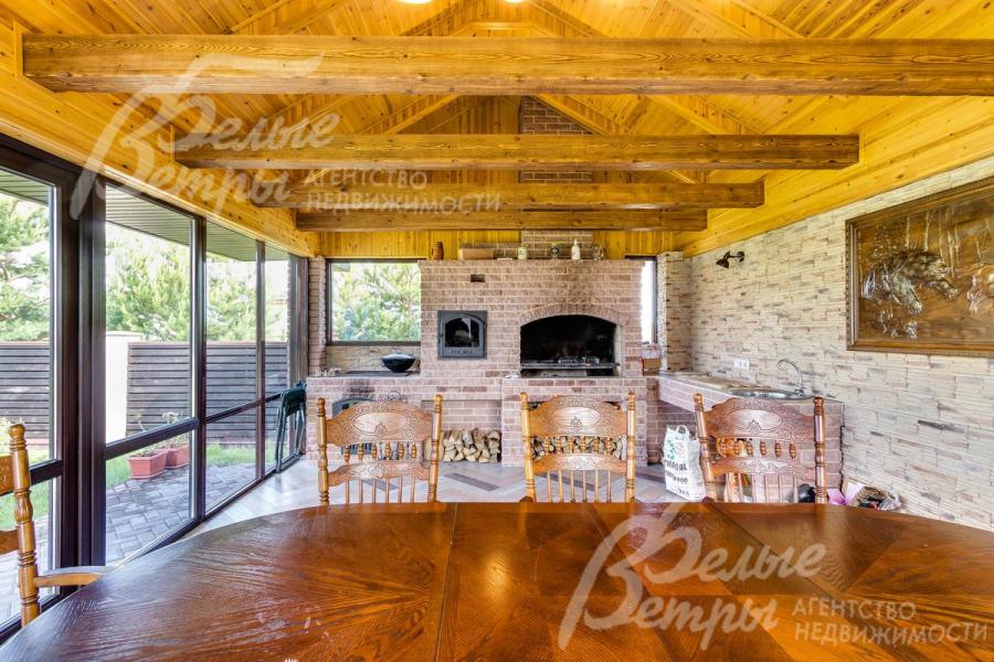 Беседка с мангалом, казаном и коптильной 