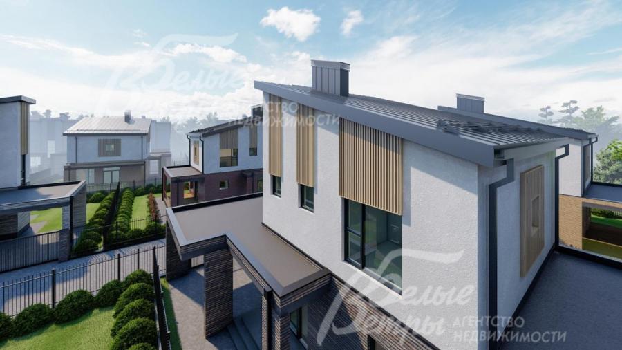 Вид с верху: кровля - фальцевая металлическая, кровлю над террасой можно эксплуатировать: например, обустроить панорамный балкон (рендер)