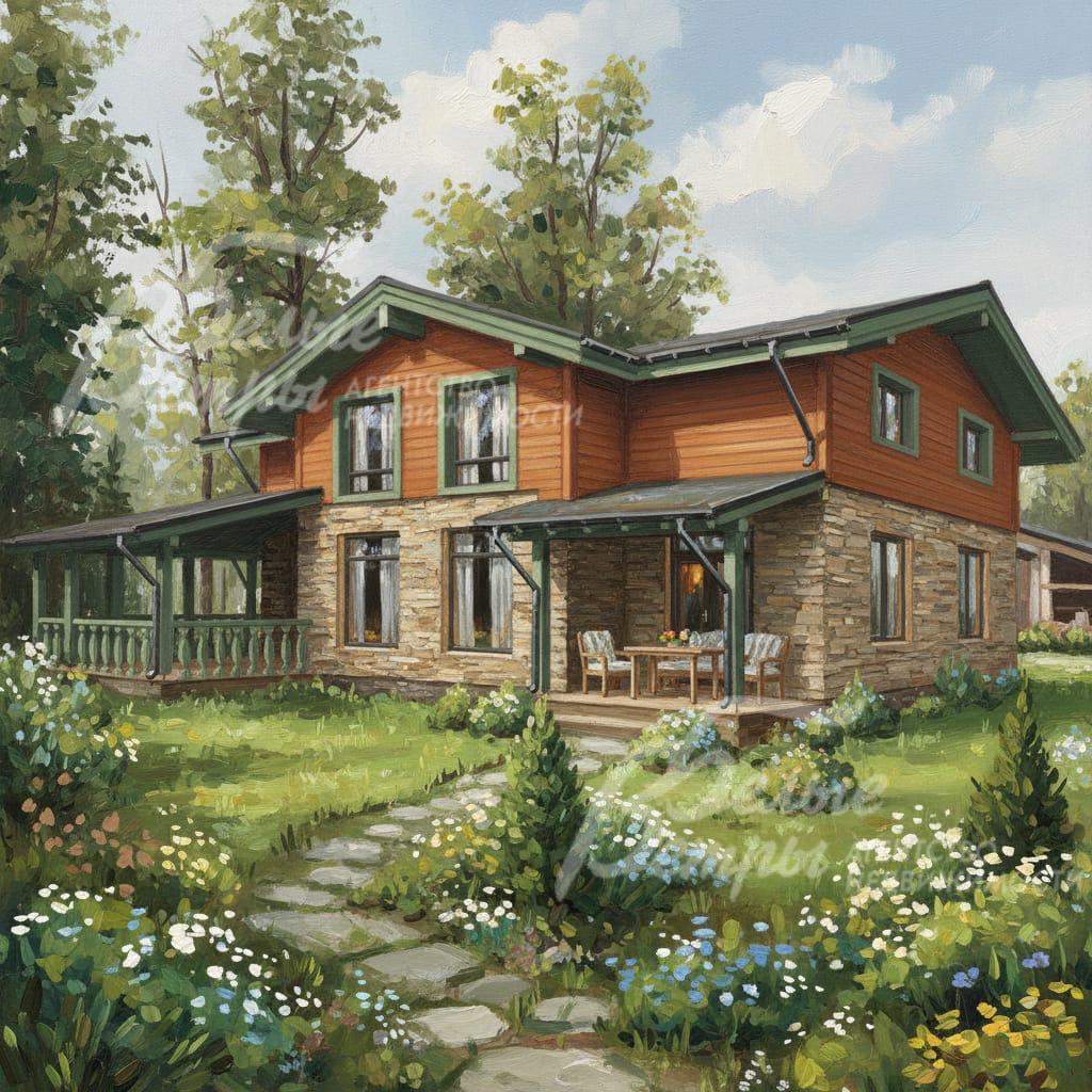 Визуализация Дом 252 кв.м на участке 9.23 сотки в поселке Бородино Вилладж