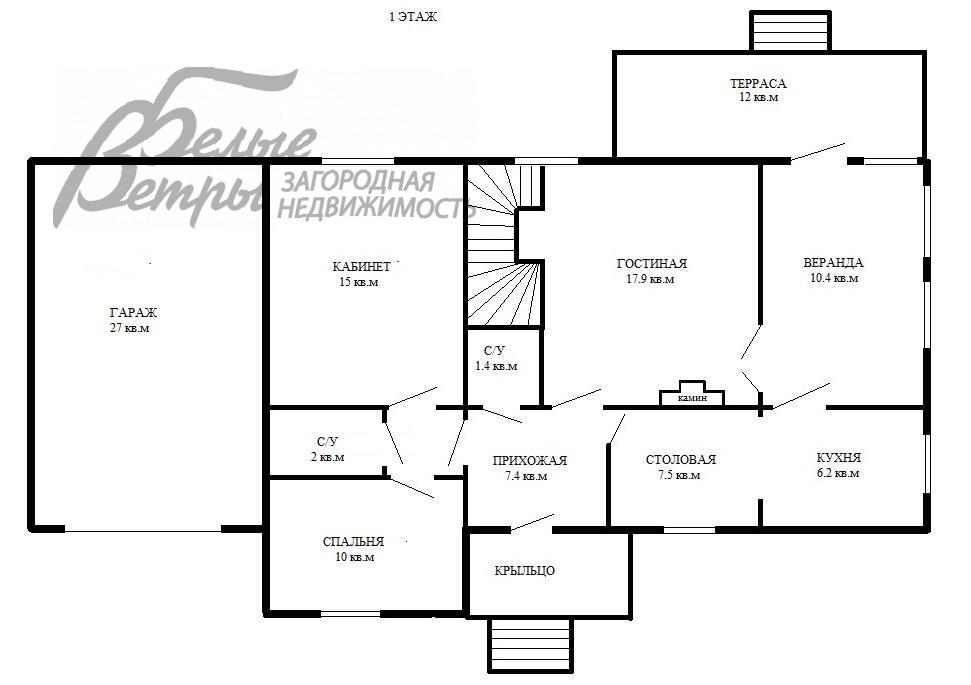 Дом в аренду Новое Городище КП Городище id 129-033 планировка1