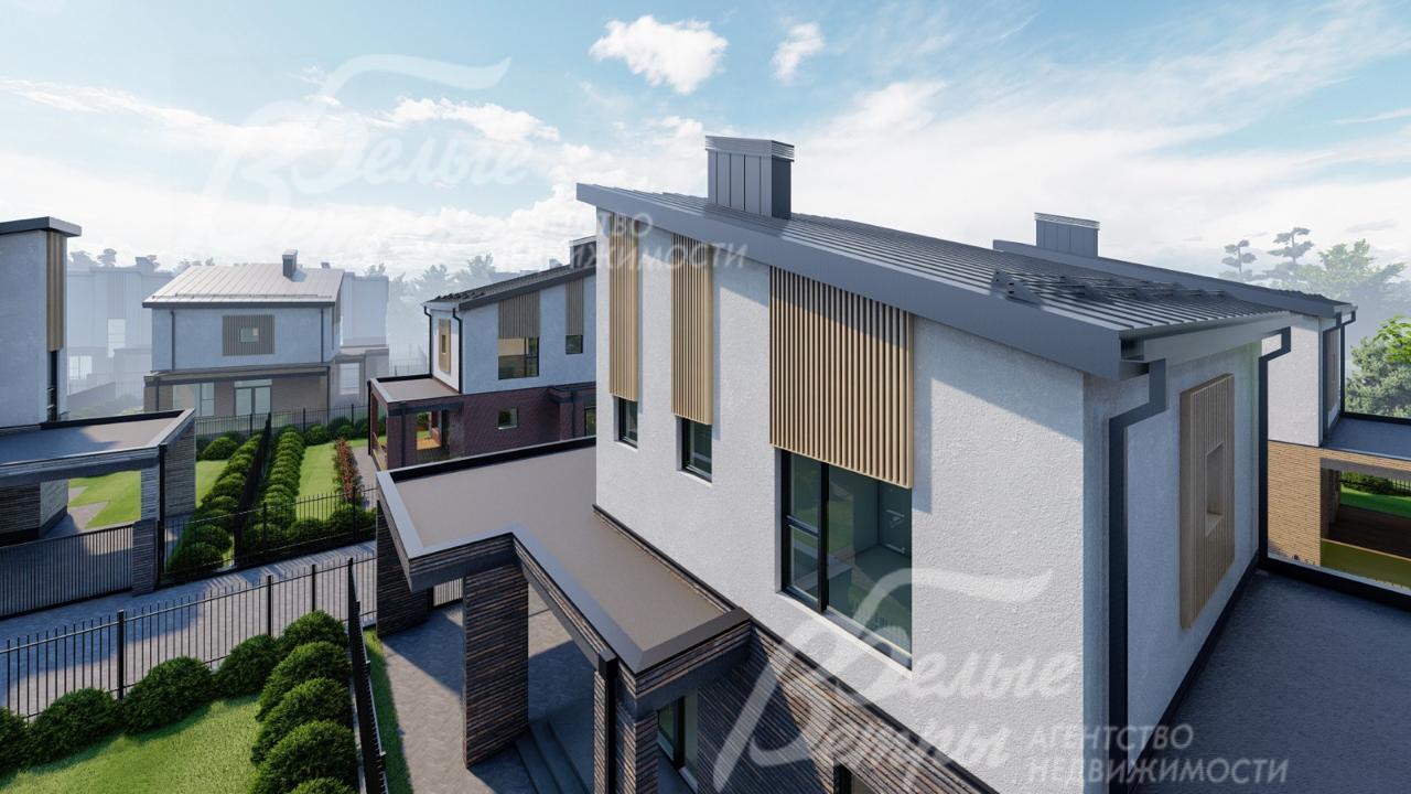 Вид с верху: кровля - фальцевая металлическая, кровлю над террасой можно эксплуатировать: например, обустроить панорамный балкон (рендер)