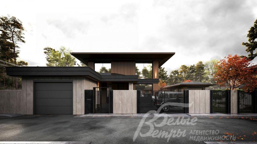 Визуализация проекта дома с гаражом в КП Бурцево