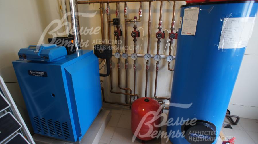 Котел Buderus, бойлер Buderus 200 литров, медная разводка, многоступенчатая очистка воды