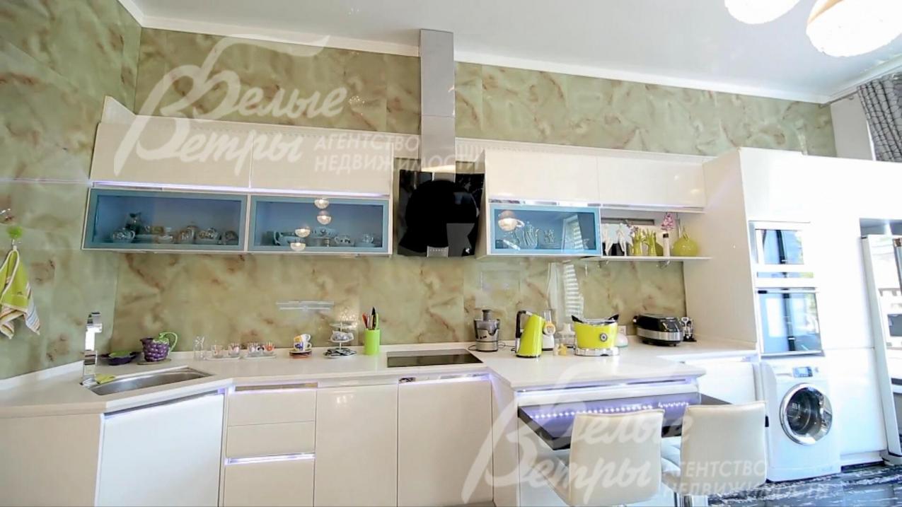 Стильная встроенная кухня со всей техникой