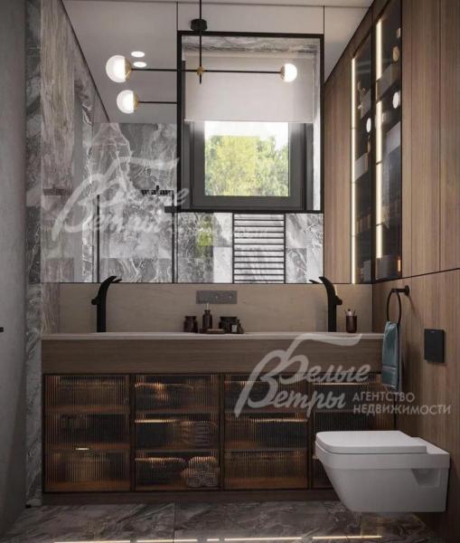 Санузел - визуализация дизайна интерьера. 