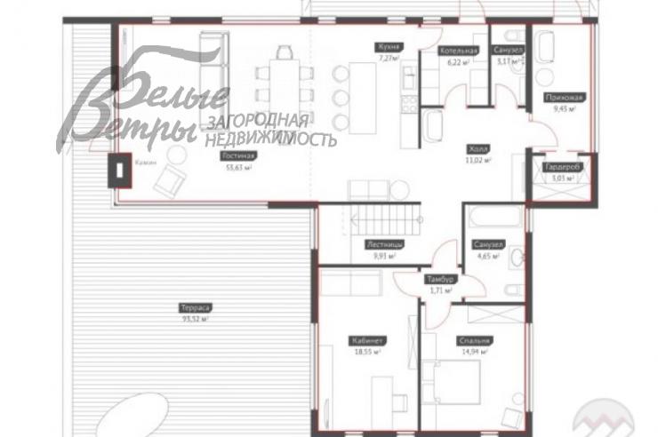 Дом Западная долина к/п Большое Свинорье id 421-202 планировка0