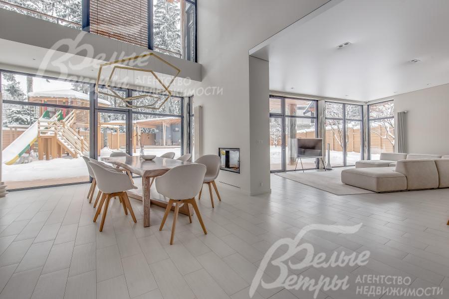 Индивидуальный проект дома в аренду площадью 520 кв.м в стиле хай-тек в обжитом коттеджном поселке бизнес класса Усадьба Жодочи